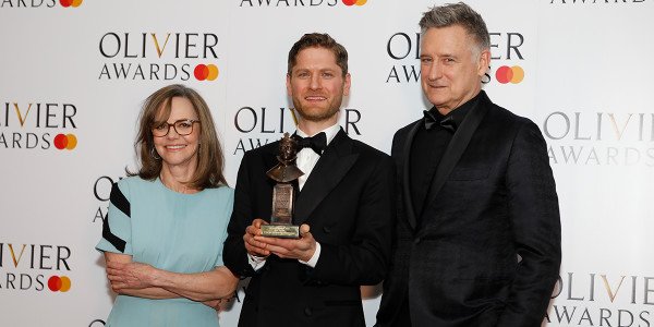 Lucy Eaton Interview: Kyle Soller with his award for Best Actor at the Olivier Awards 2019 for his role in The Inheritance. Presenters: Bill Pullman and Sally Field.