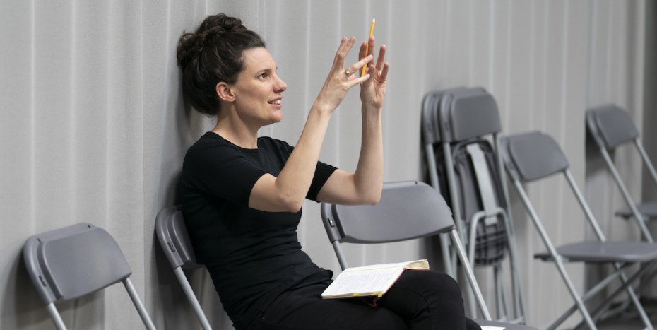 Ellen McDougall (Director) in rehearsals for Our Town at RPOAT. Photo Johan Persson.