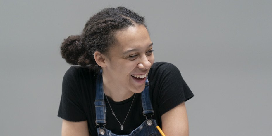 Francesca Henry (Emily Webb) in rehearsals for Our Town at RPOAT. Photo Johan Persson.