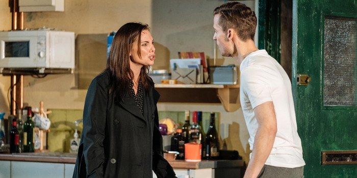 Samantha Womack and Adam Jackson Smith in The Girl On The Train. Photo by Manuel Harlan.