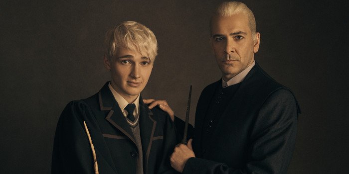 l-r Jonathan Case (Scorpius Malfoy) and James Howard (Draco Malfoy)
