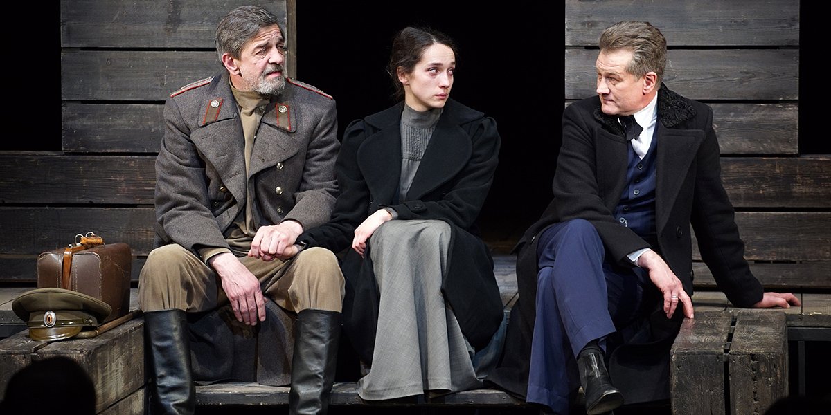 l-r Alexander Koshkarev, Ekaterina Tarasova and Sergey Vlasov in Three Sisters © MDT