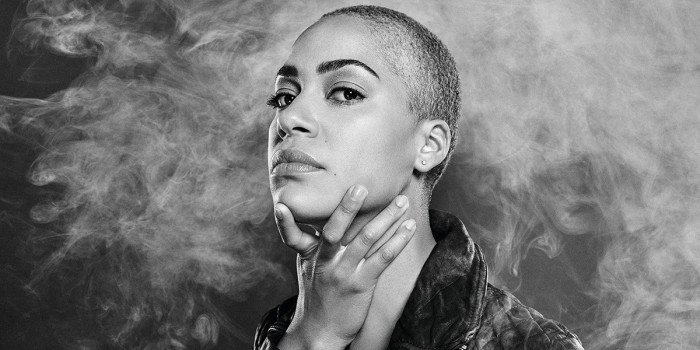 Cush Jumbo as Hamlet. Photo by Dean Chalkley.