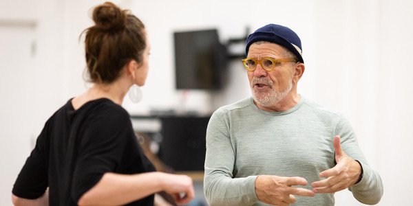 David Mamet in Bitter Wheat rehearsals (Photo: Helen Maybanks)