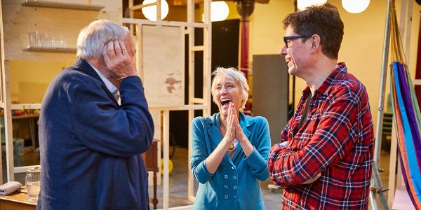 Julian Glover, Lia Williams and James Macdonald in rehearsal for The Night Of The Iguana (Photo: Brinkhoff/Moegenburg)
