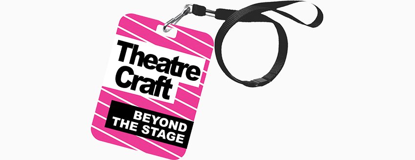 TheatreCraft logo featuring stylised text in bold colours, promoting careers in theatre and performing arts.