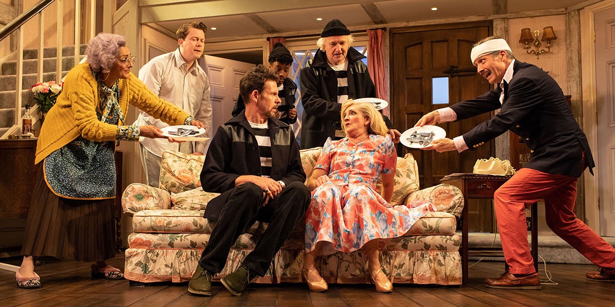 The Company of Noises Off at Lyric Hammersmith. Photo Credit: Helen Maybanks
