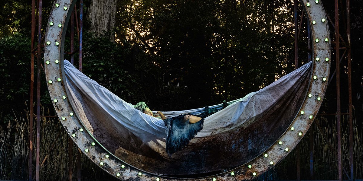 Amber James as Titania in A Midsummer Night's Dream at the Open Air Theatre. Photo Jane Hobson