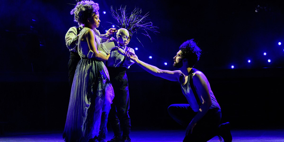 Amber James and Kieran Hill as Titania and Oberon in A Midsummer Night's Dream at the Open Air Theatre. Photo Jane Hobson