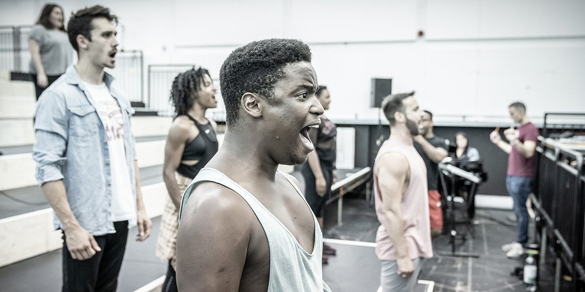 Rodney Vubya Ensemble in rehearsals for Evita at Regent s Park Open Air Theatre. Photo Marc Brenner r2zude