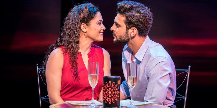 Christie Prades 'Gloria Estefan' and George Ioannides 'Emilio Estefan'. Photo Johan Persson