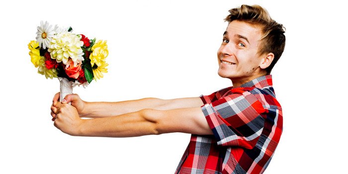 Joe Sugg as Ogie in Waitress. Photography by