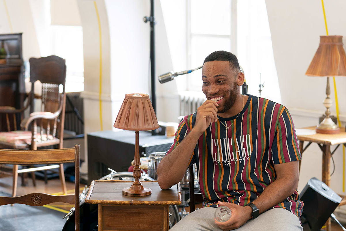 Shaq Taylor (Joe Scott) in rehearsals for The Girl From the North Country. Photo by Johan Persson