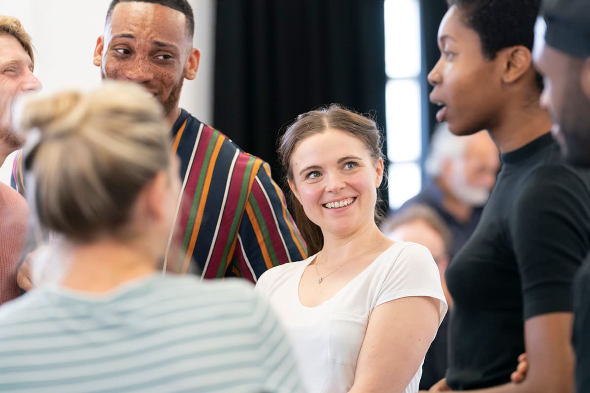 Gemma Sutton (Katherine Draper) in rehearsals for The Girl From the North Country. Photo by Johan Persson