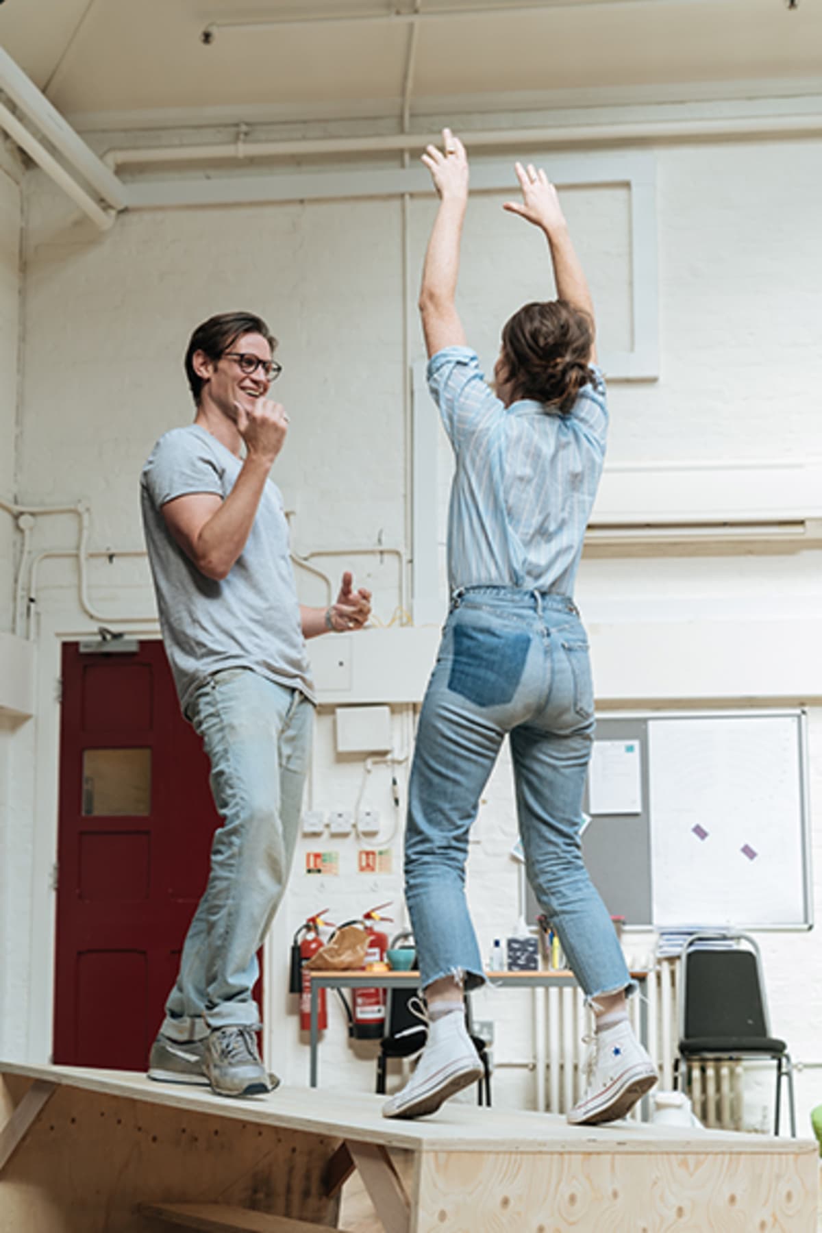 London Theatre News Today: Matt Smith and Claire Foy in rehearsal for Lungs. Photo by Manuel Harlan.