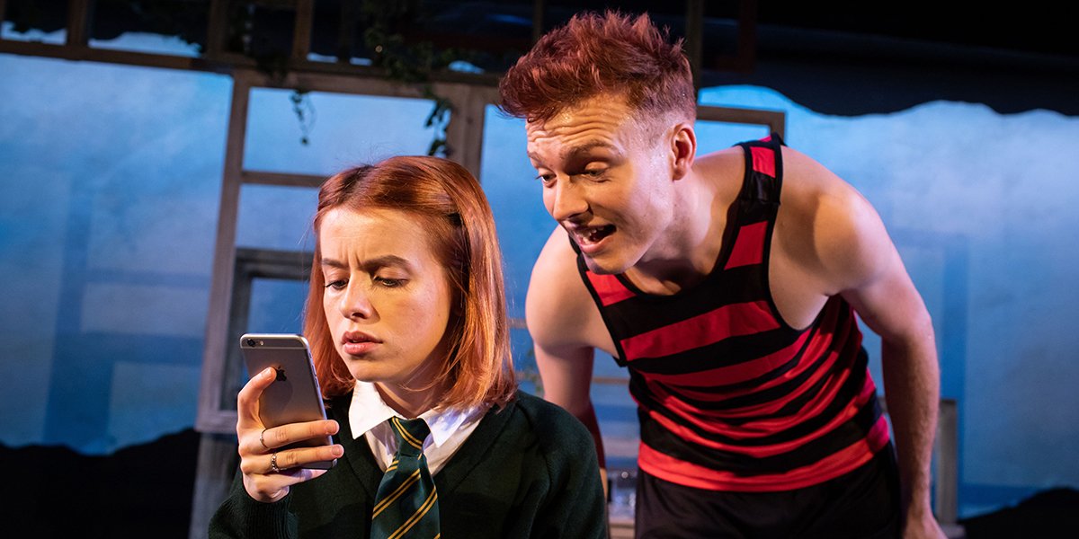 Rosie Day and Will Fletcher in The girl Who Fell. Photo by Helen Maybanks.