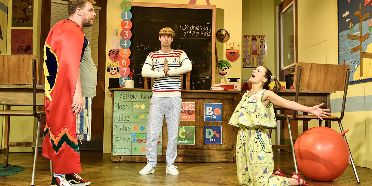 Henry Lewis, Henry Shields & Charlie Russell in Groan Ups. Photo by Robert Day.