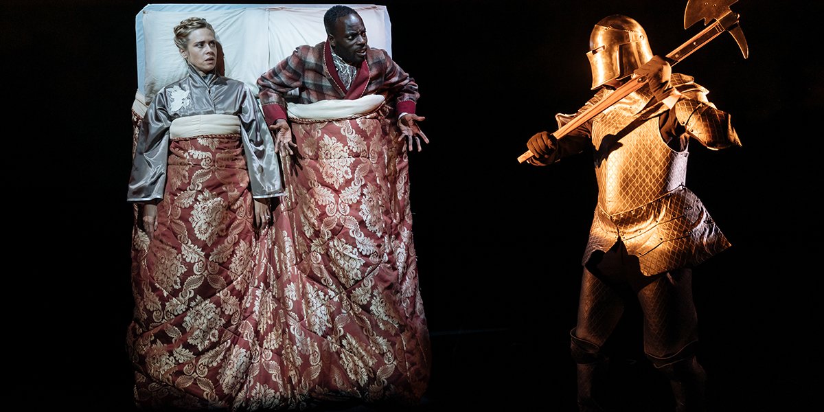 Beth Cordingly and Nana Amoo-Gottfried in Oscar Wilde's The Canterville Ghost at the Unicorn Theatre. Photo by Manuel Harlan.