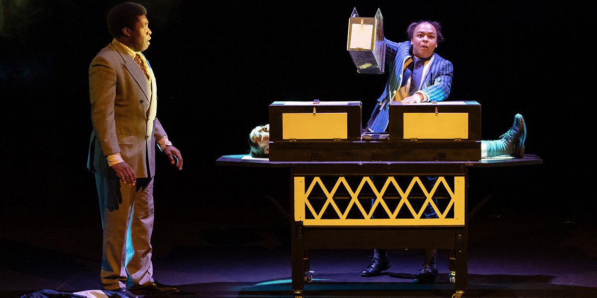 Nathaniel Wade Mae Munuo in Oscar Wilde's The Canterville Ghost at the Unicorn Theatre. Photo by Manuel Harlan.