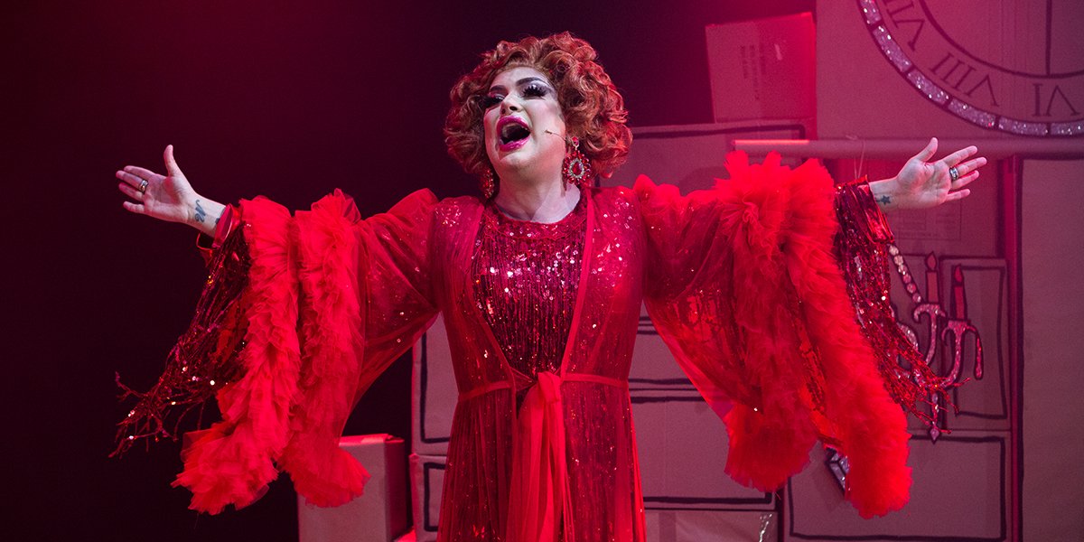 Baga Chipz as the Wicked Stepmother in Cinderella. Photo by Corinne Cumming