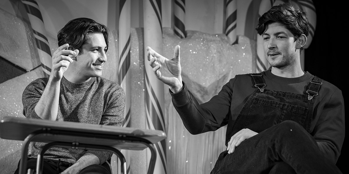 Jonah Rzeskiewicz and Lee Knight in rehearsals for Coming Clean. Photo by Beastly Studios.