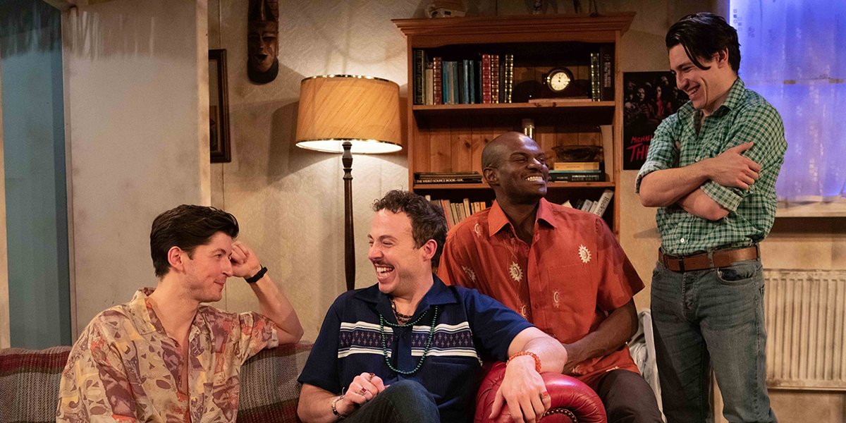 Lee Knight as Tony, Elliot Hadley as William, Stanton Plummer-Cambridge as Greg and Jonah Rzeskiewicz as Robert in Coming Clean. Photo by Ali Wright