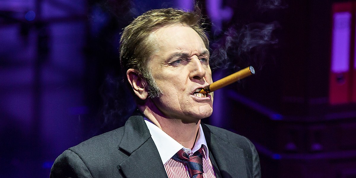 Brian Conley as Franklin Hart Jr in 9 To 5 The Musical. Photo by Pamela Raith.