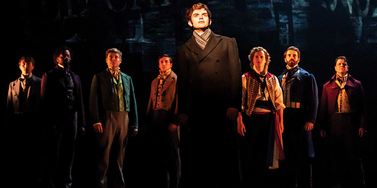 Harry Apps as Marius The Company in Les Mis. Photo by Michael Le Poer Trench.