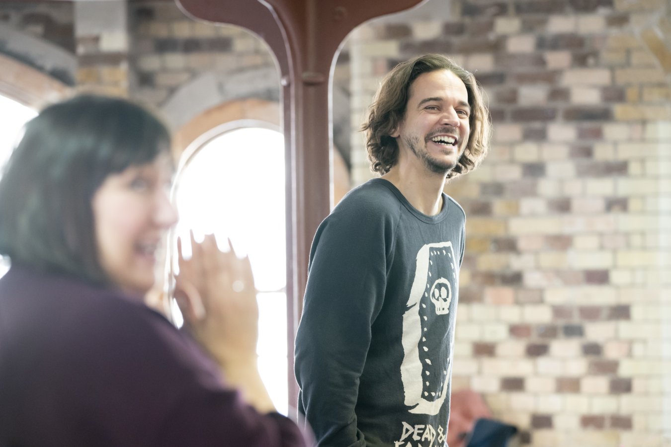 Beveley Klein as The Elder Female and Joseph Timms as The Ingenue Male (Photo by Johan Persson)
