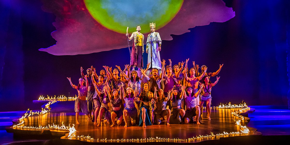 Luke Brady and Liam Tamne in The Prince Of Egypt. Photo by Tristram Kenton.