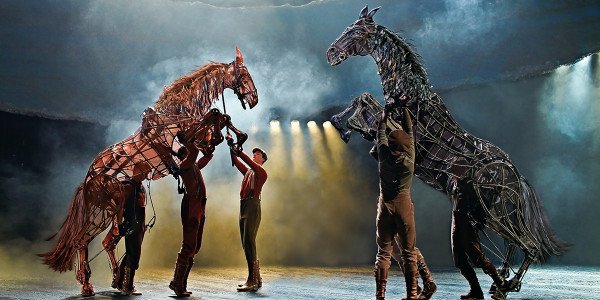 The famous horses from National Theatre's War Horse raise onto their back legs