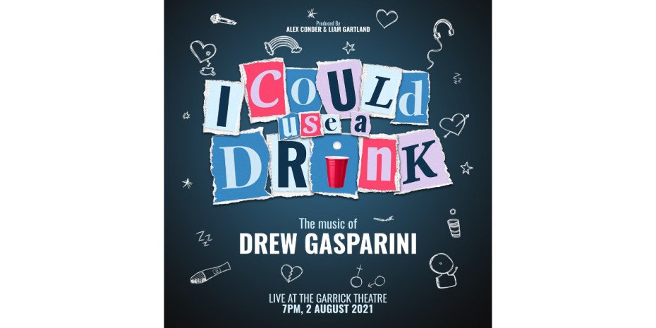 I Could Use A Drink title created in cut-out newspaper letters