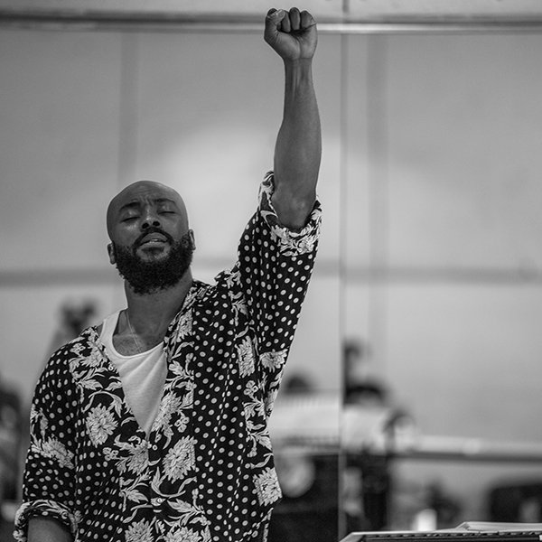 Arinze Kene as Bob Marley workshop for Get Up Stand Up The Bob Marley Musical