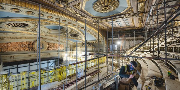 The auditorium during restoration, Theatre Royal Drury Lane 