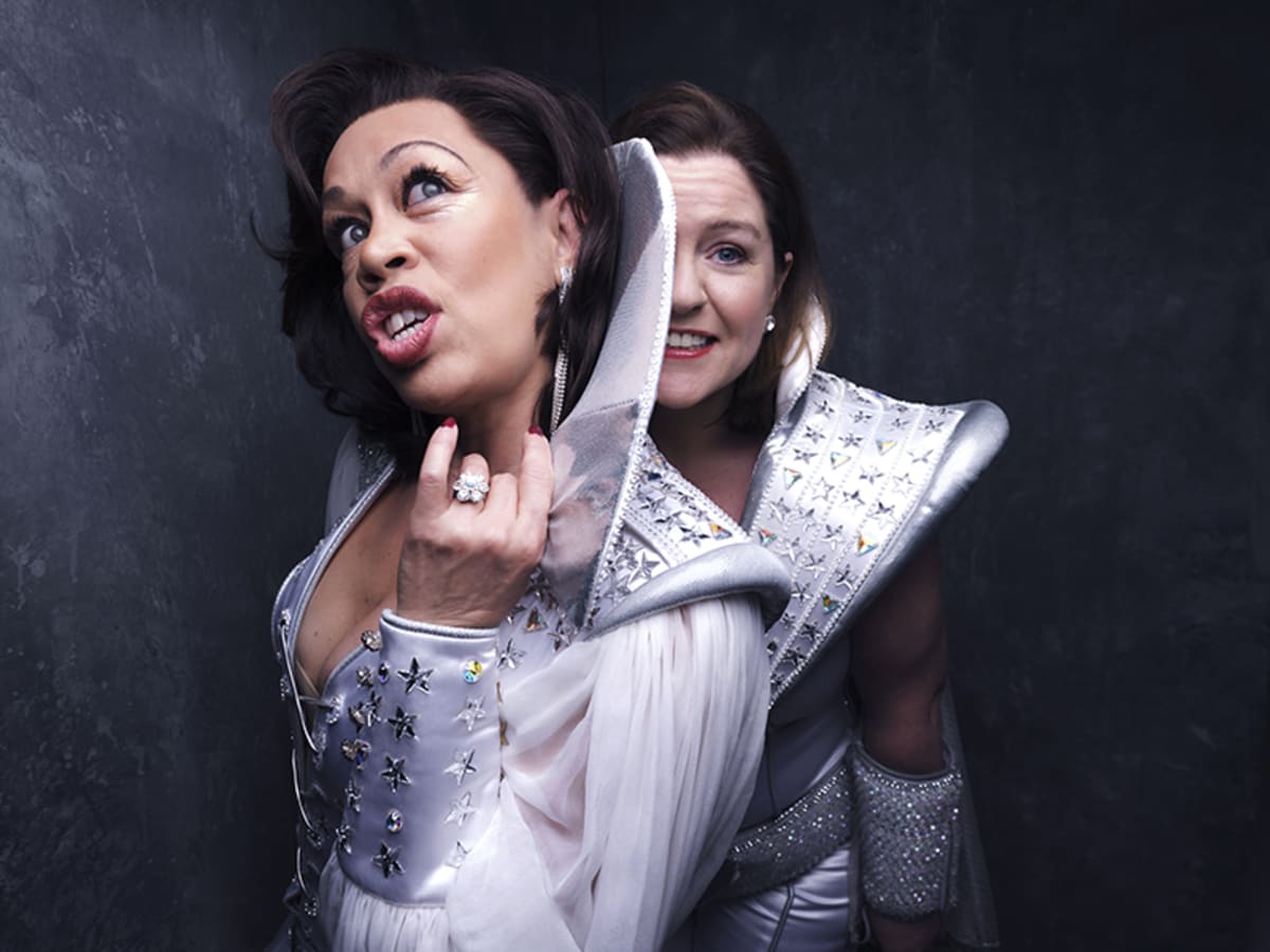 Josie Benson and Gemma Goggin as Tanya and Rosie in Mamma Mia. Photo by Rankin.