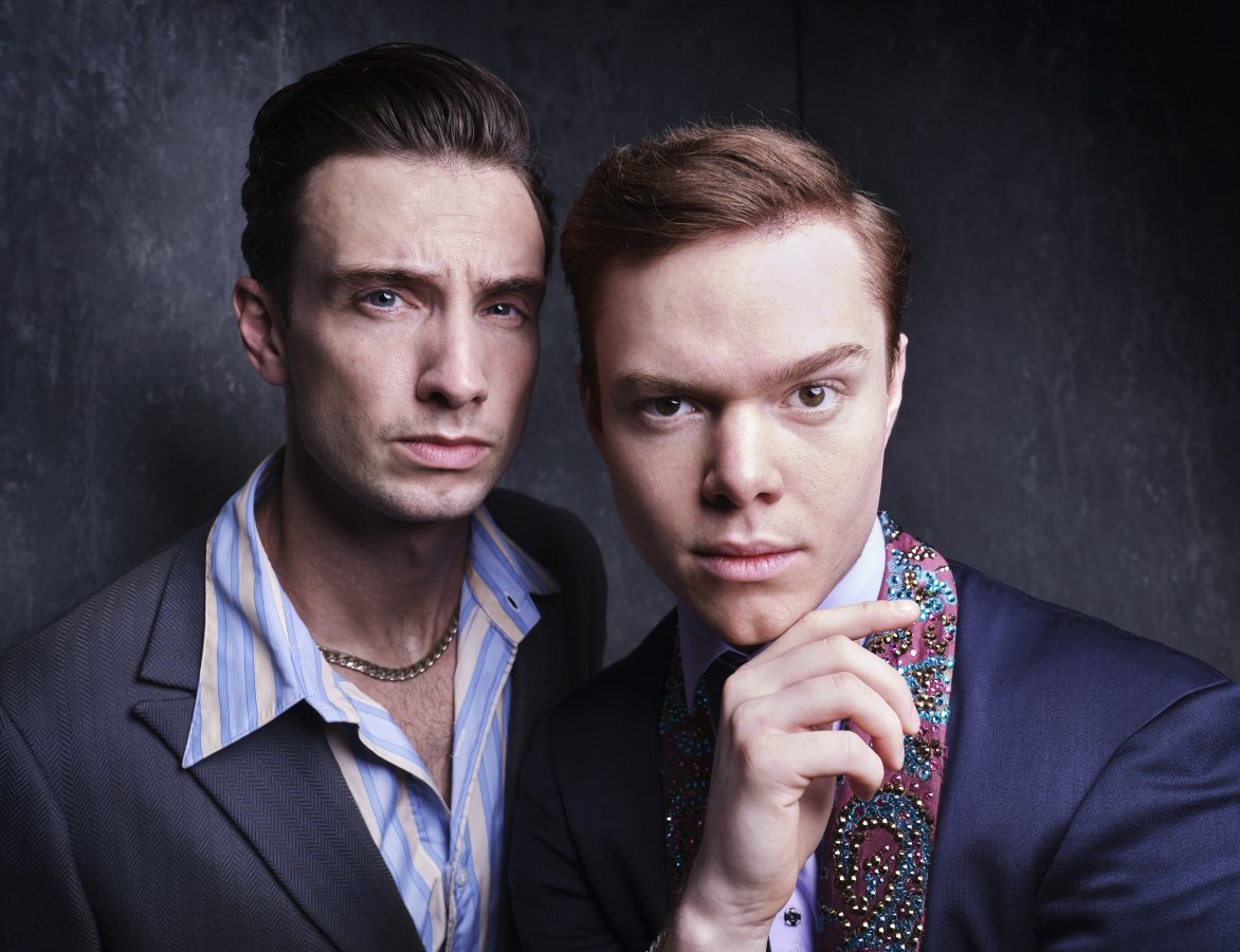 Ben Irish Bob Crewe Ben Joyce Frankie Valli in Jersey Boys at the Trafalgar Theatre c Rankin qodkcq