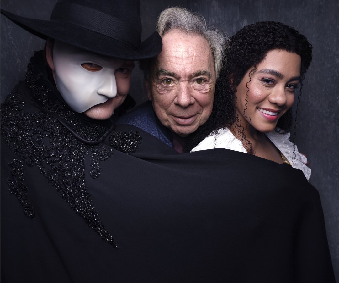 Killian Donnelly The Phantom Andrew Lloyd Webber Composer Lucy St. Louis Christine Daa%C3%A9 in The Phantom of the Opera at Her Majesty s Theatre c Rankin rontbw