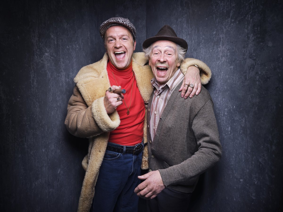 Tom Bennett Del Boy and Paul Whitehouse Grandad in Only Fools And Horses The Musical at the Theatre Royal Haymarket c Rankin szuizk