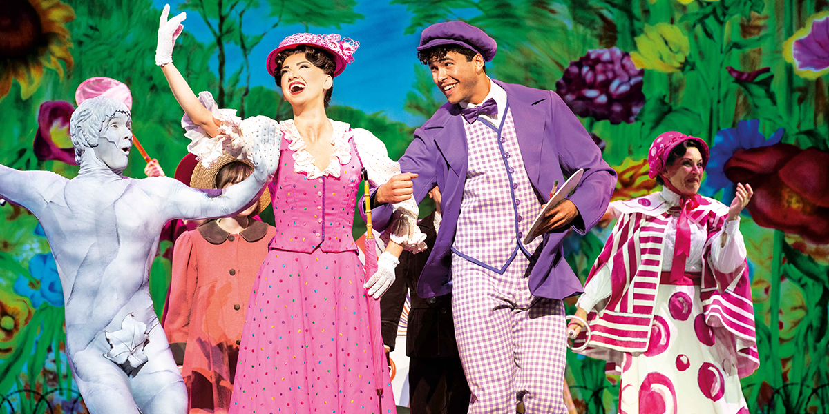 Zizi Strallen (Mary Poppins) Louis Gaunt (Bert) and company photo by Danny Kaan