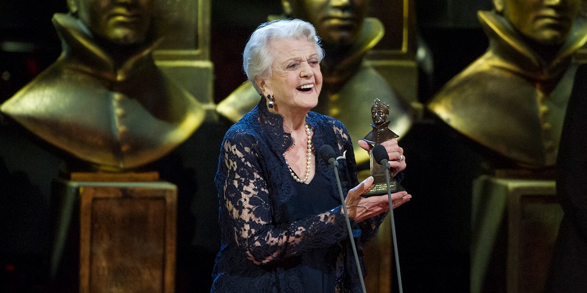 Angela Lansbury collects the Best Actress in a Supporting Role Award for Blithe Spirit at the Olivier Awards 2015 with MasterCard Credit Alastair Muir 2 uicezg